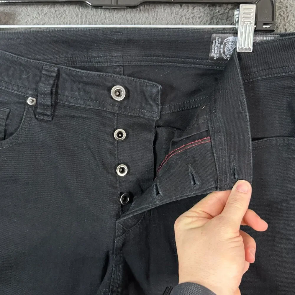 Diesel Jeans Mens 32x32 Black Larkee Beex Regular Tapered Fit Stretch Denim